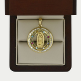 Virgen de Guadalupe Piedras Colores Oro 10K